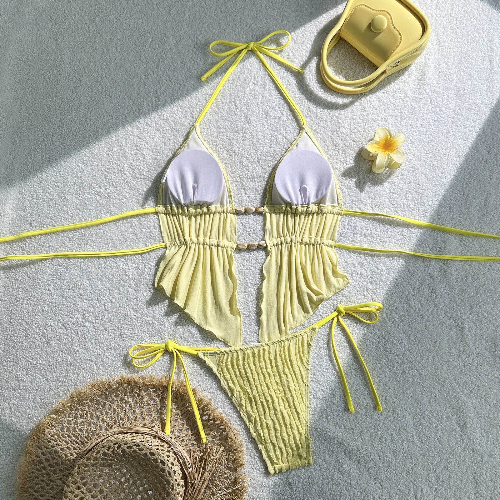 Free Shipping High Value 2026 European and American new style sexy two-piece swimsuit women, solid color bikini, exclusively