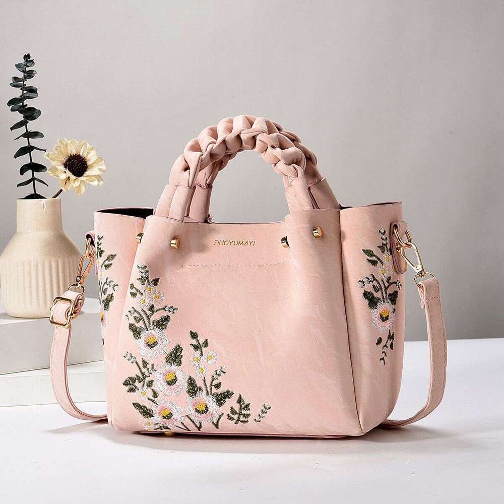 2026 New Model Chinese Style Textured Embroidered Simple Elegant Handbag Shoulder Crossbody Fashionable Women's Bag Chinese Embroidery Fashion Ba