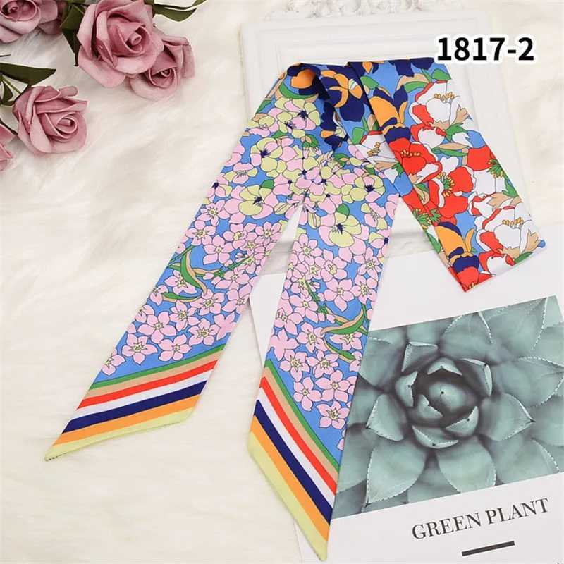 New Skinny Scarf Floral Printing Silk Scarf For Wen Luxury Brand Foard Fashion Belt For Ladies Bag Scarf Scarves X260328