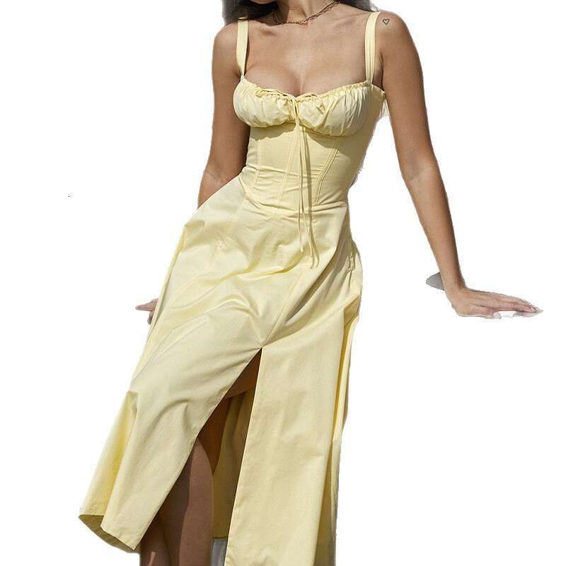 2026 Spring New Collection: Cross-Border European and American Foreign Trade Women's Clothing, French Gentle Style Beach Vacation Strap Dress