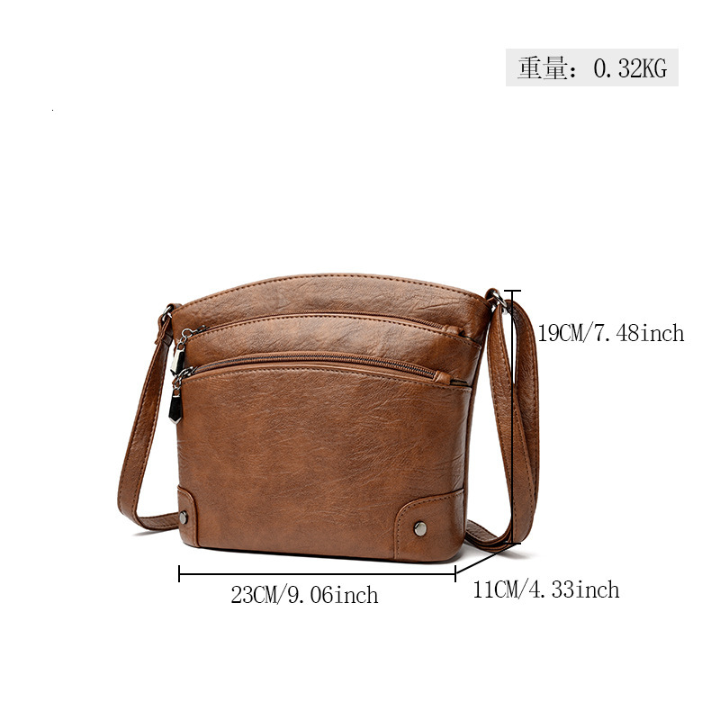 PU women's 2025 new vintage fashion multi-layer bucket soft leather ladies' shoulder crossbody bag for middle-aged mothers