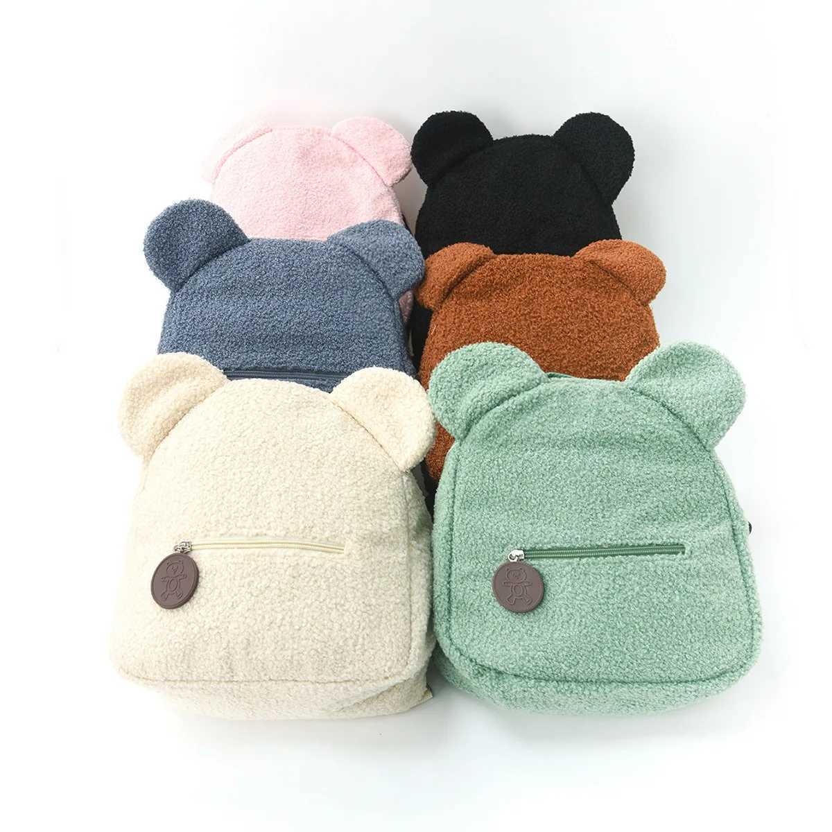 Foreign trade plush backpack 2025 new popular fashion casual ears bear backpack cartoon childrens backpack S260330
