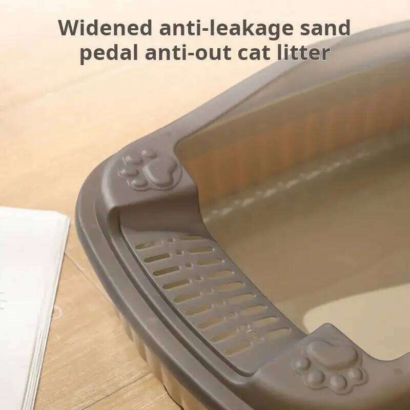 Box Thickening Kitty Sandbox Semi-enclosed High Side Splashproof Pet Bedpans with Litter Scoop Cleaning Cat Supplies