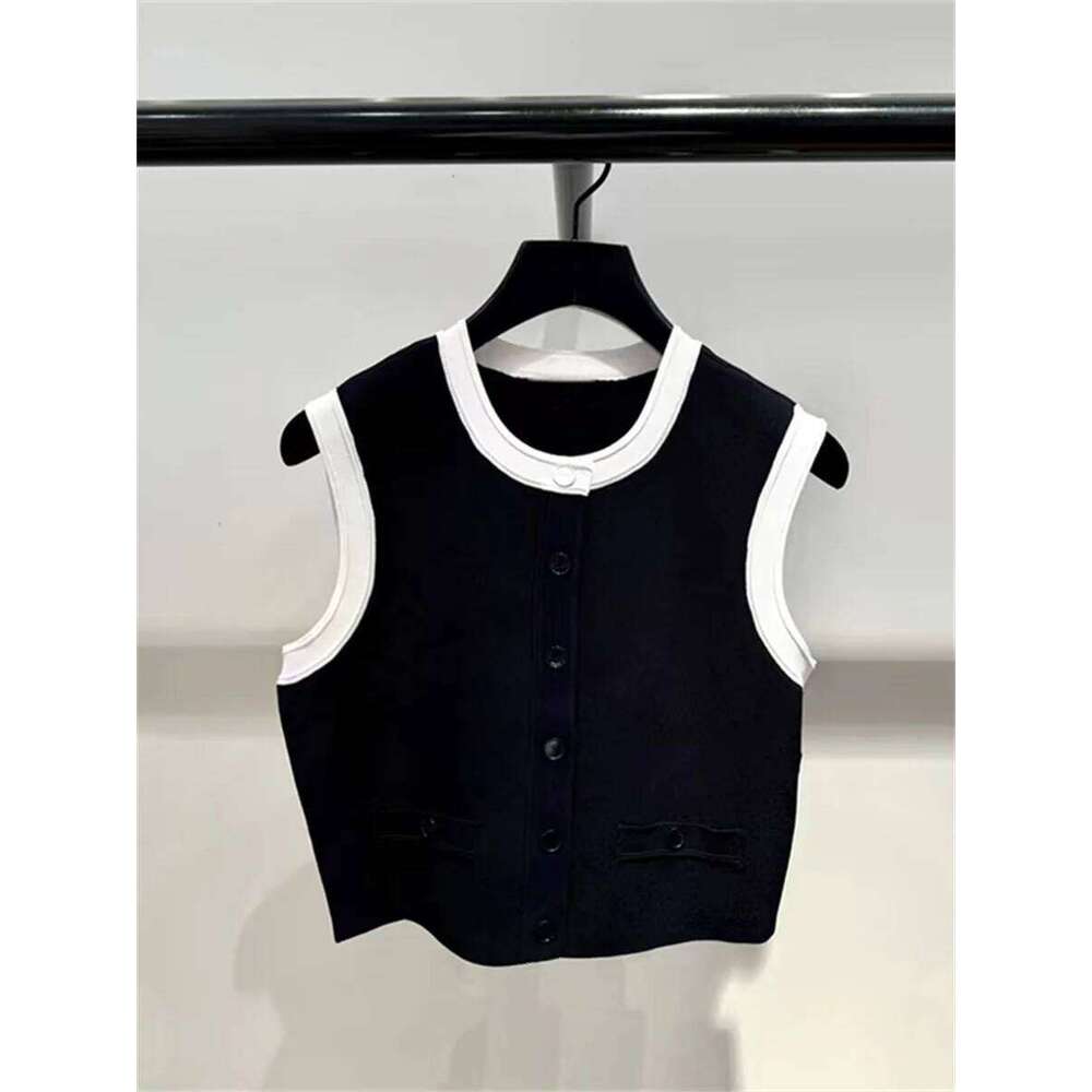 Splices Women Slim Fashion Knitted Suit Summer O-Neck Single Breatsed Sleeveless Short Vest +High Waist Midi Skirt Mdng260330