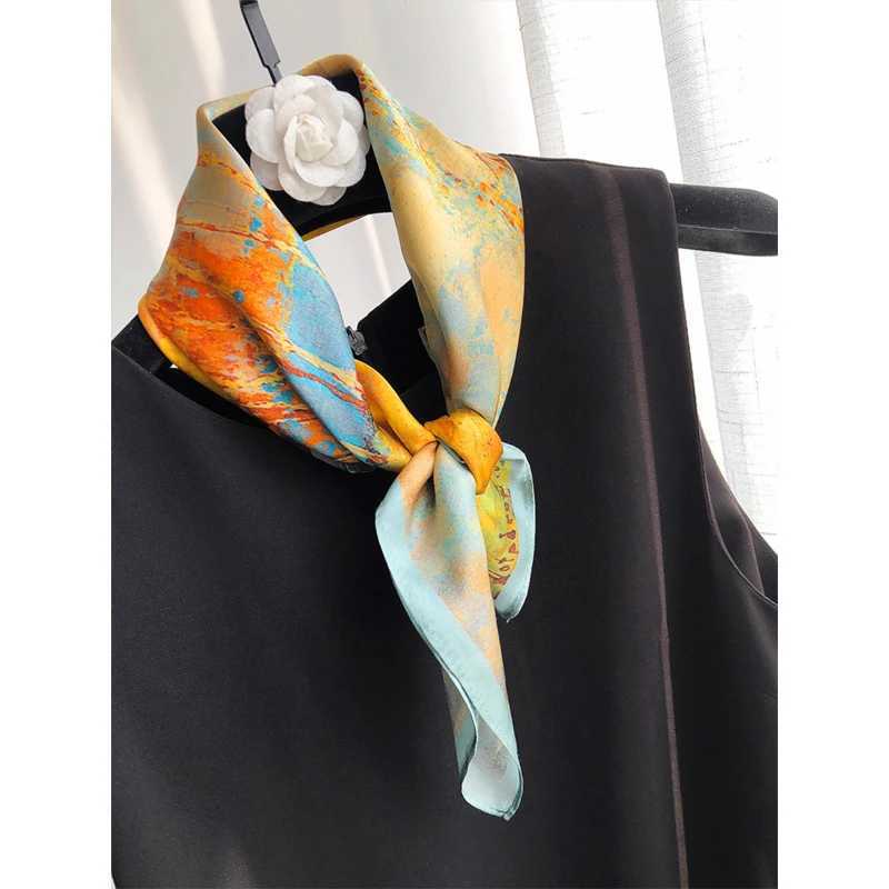 Hangzhou Silk 100 Mulberry Silk scarf Fashion match suit shirt professional scarf foreign style hair headband small silk scarf Z260330