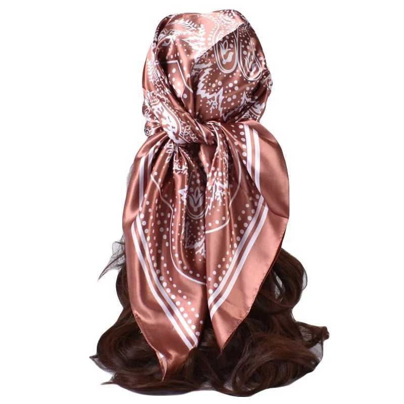 2025 Luxury Fashion Print Silk Square Scarf Wen Soft Satin Hairband Neckerchief Tie Fem band Foard Bag Ribbon 9090cm X260328