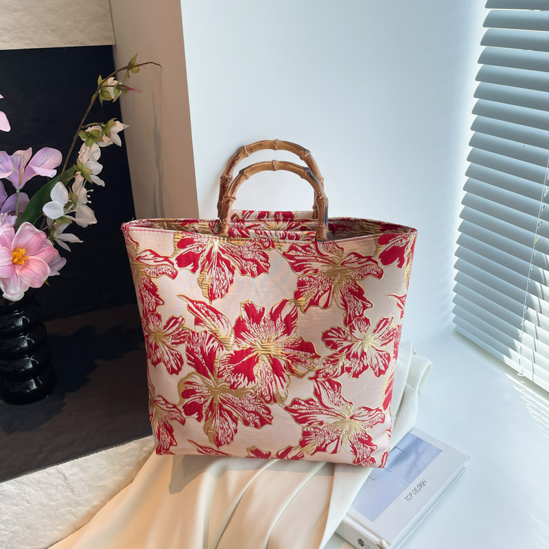 TB BHULAMTE Designer luxury New Chinese-style retro floral Hanfu large-capacity 2026 cheongsam stylish bamboo-patterned handbag tote bag