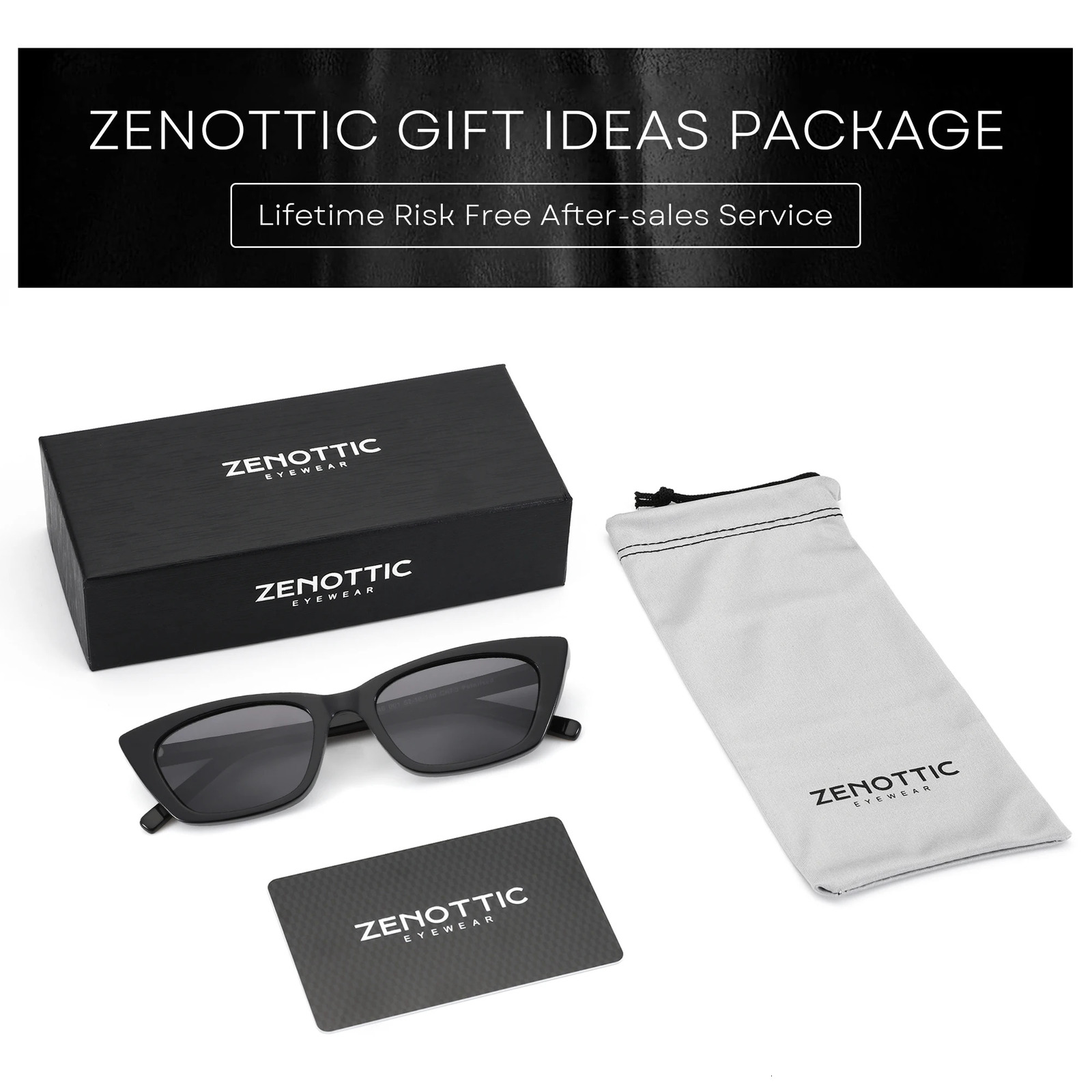ZENOTTIC Handmade Acetate Polarized Sunglasses Fashion Small Women Cat Eye Shade UV Protection Sun Glasses Trendy 260324