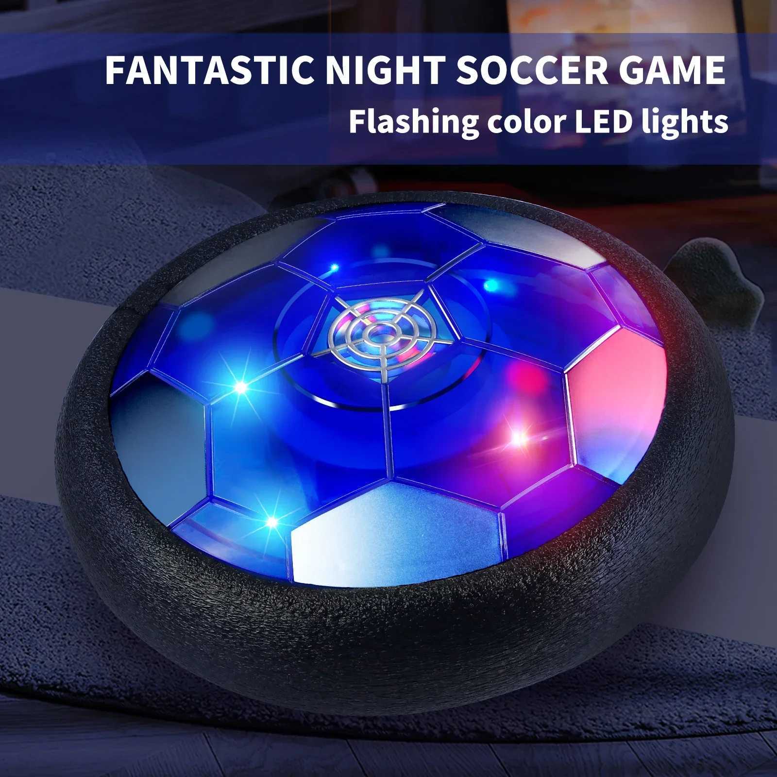 18cm Rechargeable Hover Soccer for Boys and Girls Air Floating Soccer with LED Lights and Foam BumpersT260330