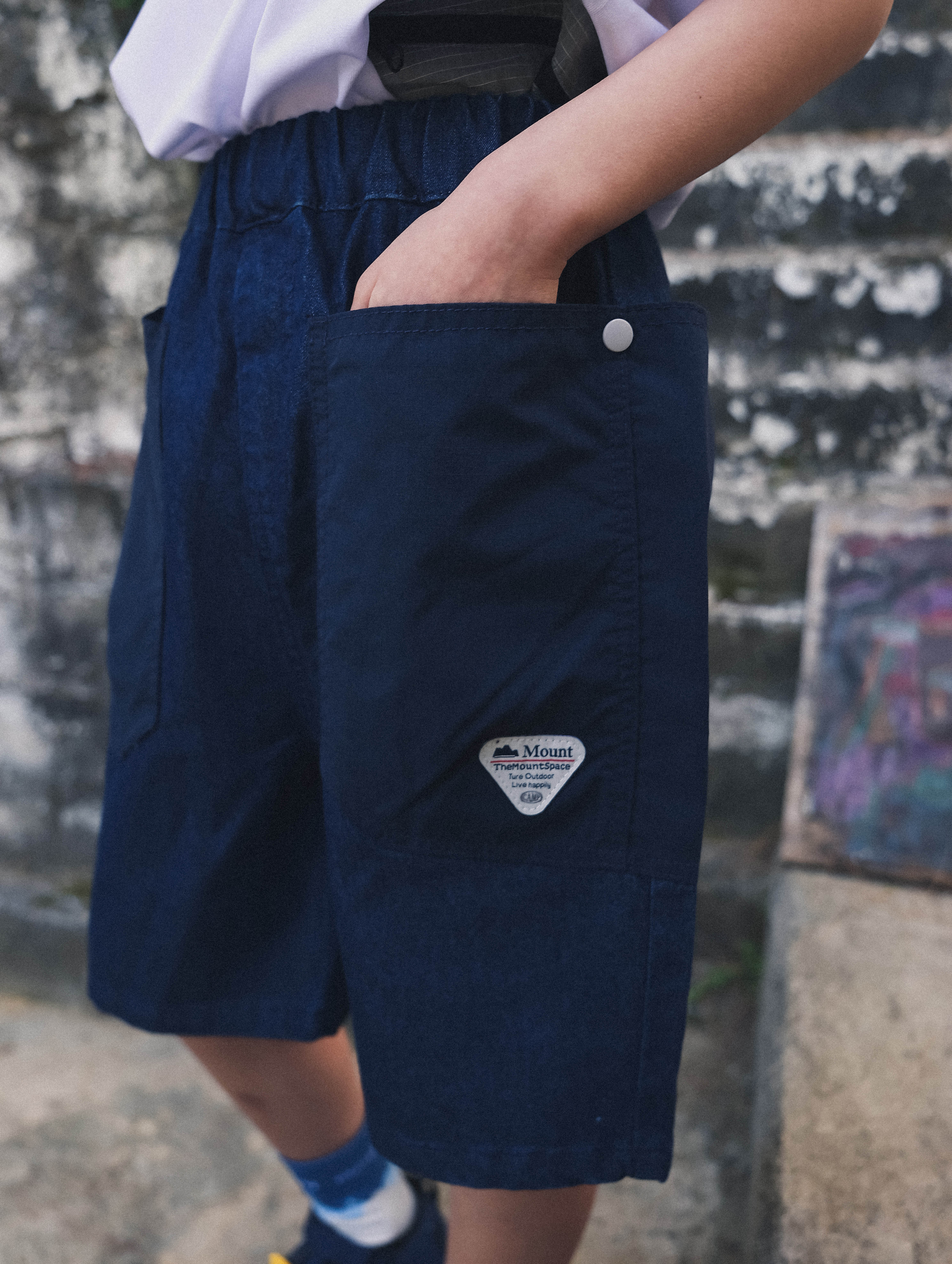 Shorts Kids Mountain Style Pocket Patchwork Denim Shorts Casual Outdoor Utility Shorts 26DX4175