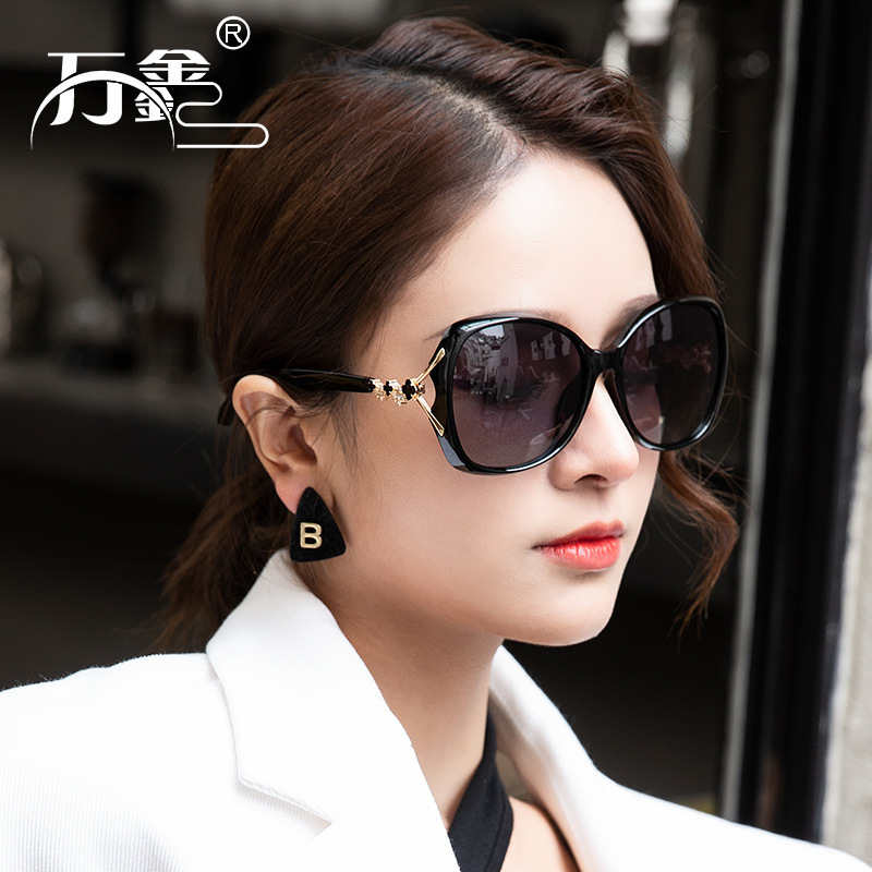 Luxury Brand Designer Sunglasses Women's Summer Sun Protection Sunglasses, Four-Leaf Clover With Diamonds, Polarized Sunglasses, New High-End Sty