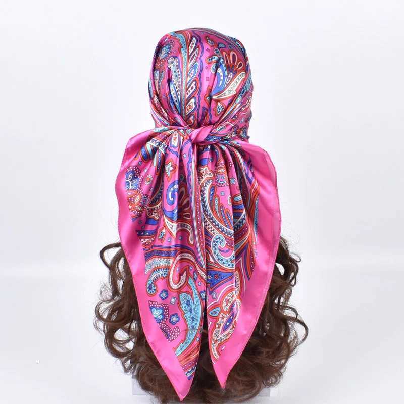 High Quality Silk Scarves Wen Square Satin Hijab Scarf Plain Handkerchief Shawls Wraps Fem band Islamic Band X2603281