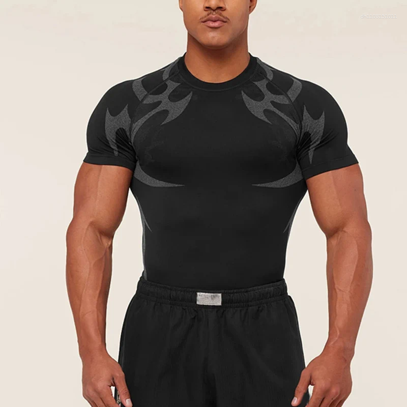 Men's T Shirts Gym Short Sleeve Young Summer Product Stretch Quick Drying T-shirt Jogging Weightlifting Fitness Top