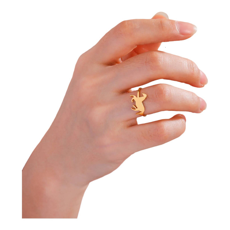 Animal Series Galloping Horse Ring Versatile Stainless Steel Jewelry Couple's Ring Stainless Steel Accessories Rings