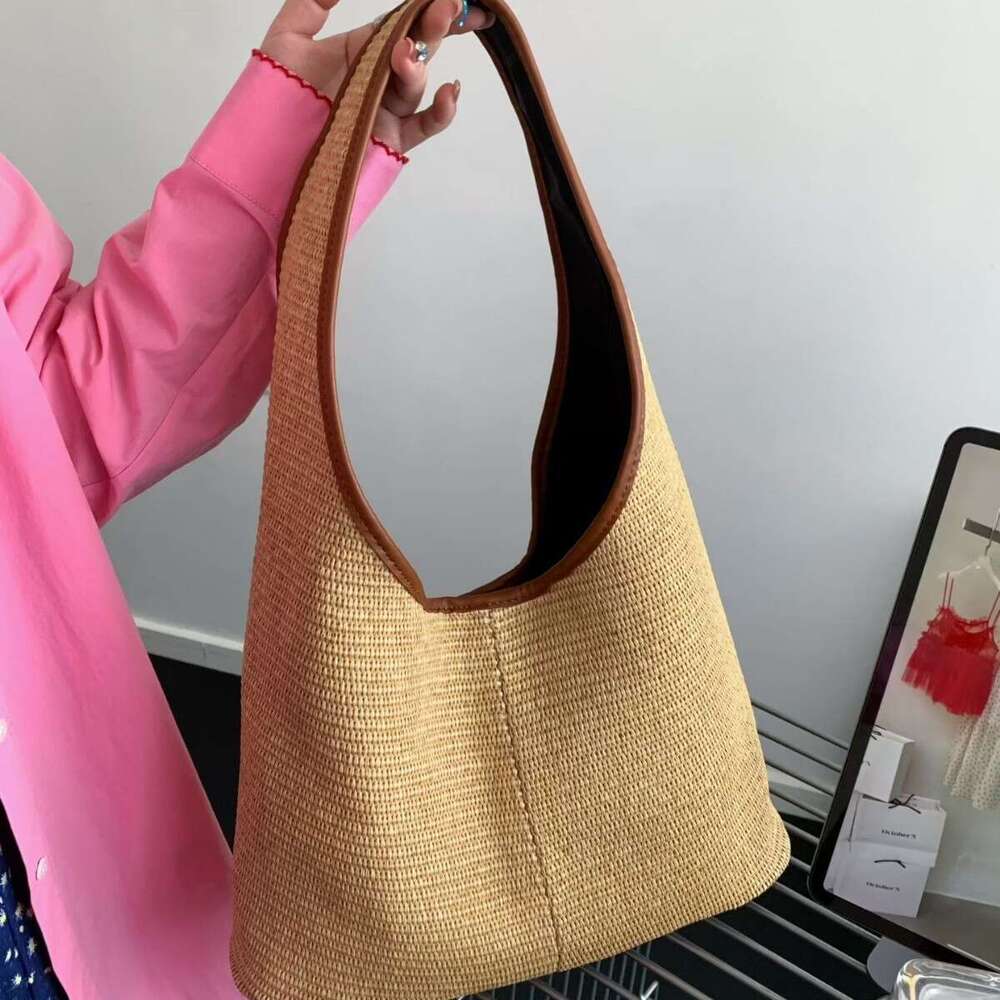 Women 2026 Casual Large Capacity Straw New Women S Woven Shoulder Underarm Lazy Style Summer Beach Bag