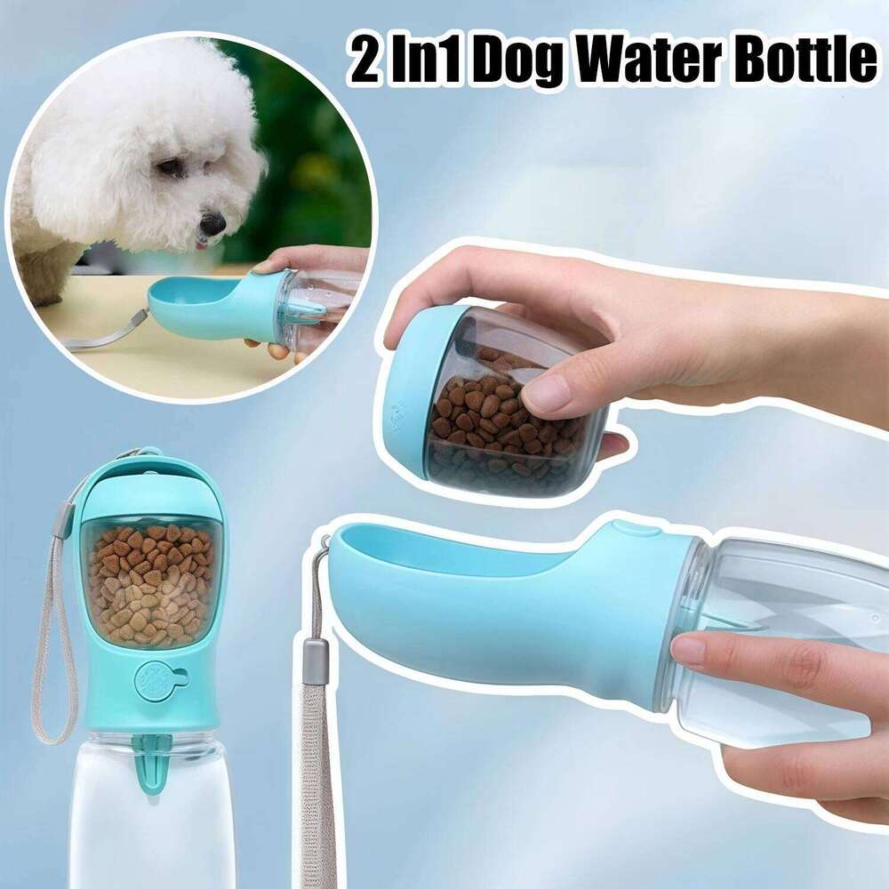 2 In1 Bottle With Storage Food And Water Container For Puppy Portable Pets Dog Feeder Bowl Outdoor Travel Pet Supplies