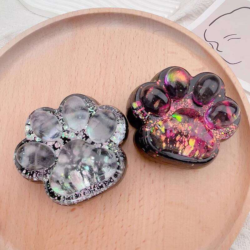 Cute Sequin Claw Squishy Fidget Slow Rebound Stress Relief Pinch Decompression Dark Starry Cat Paw Soft Squeeze Toy