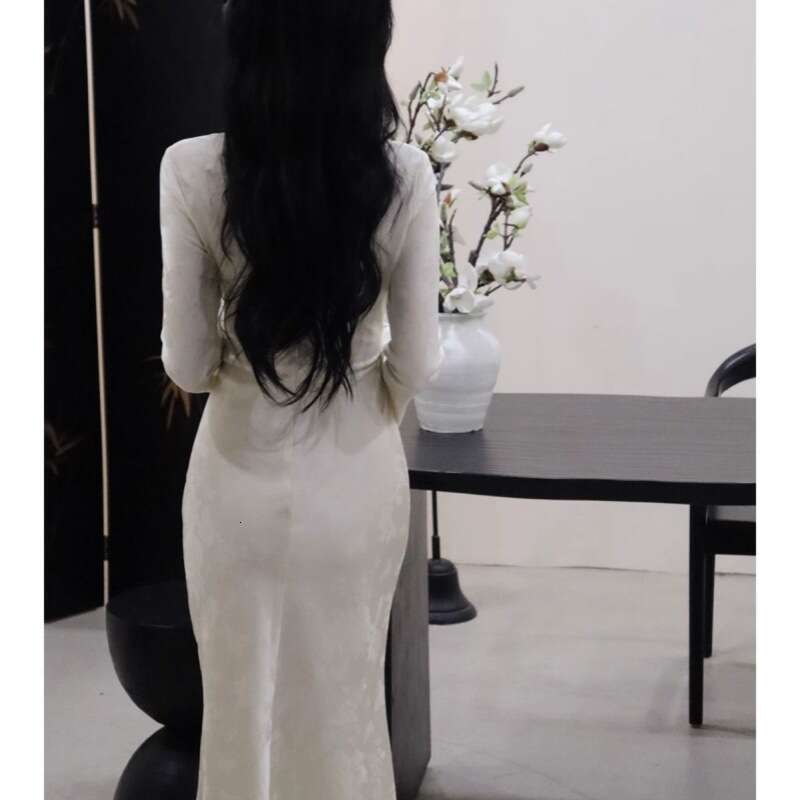 New Chinese Women's Clothing Spring Improved Cheongsam High-End Exquisite Elegant Socialite National Style Purple Button Dress Qipao Hanfu Silk