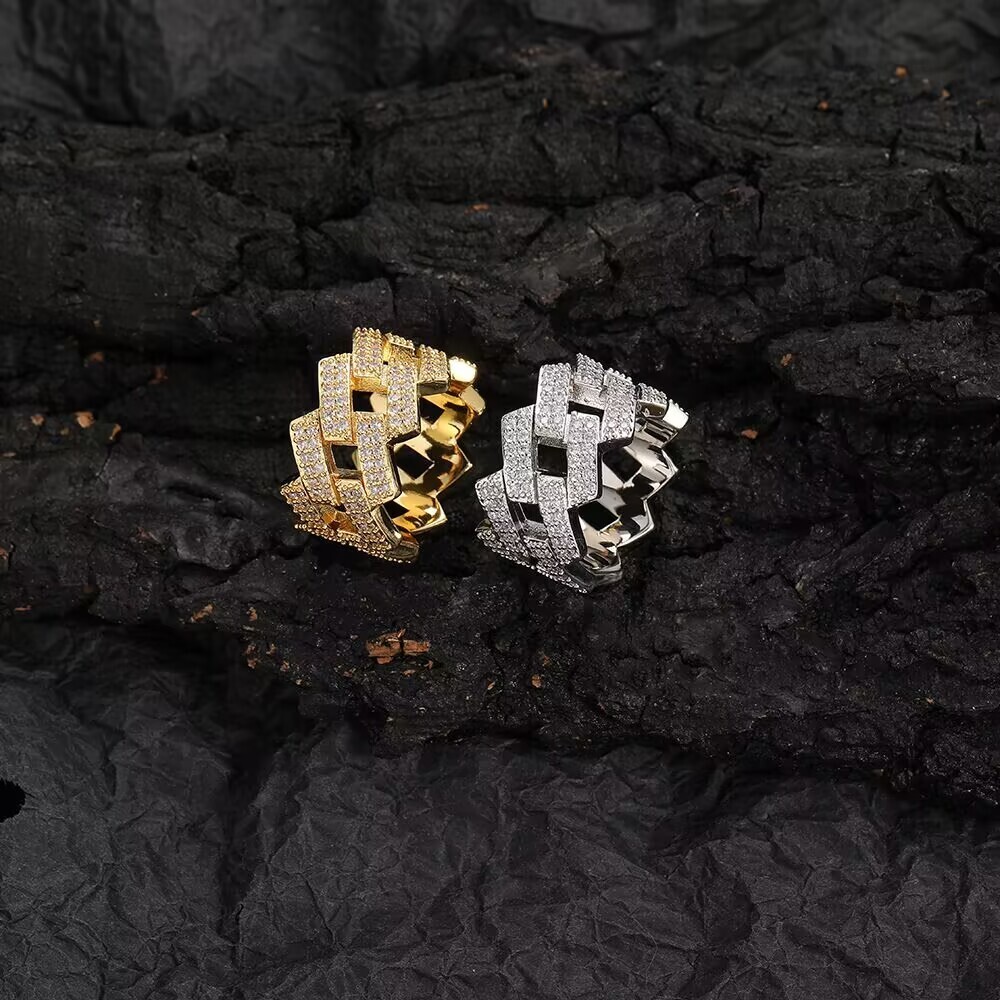 Hiphop Star Men Ring Fine Jewelry 10K Gold VVS D Color Moissanite Diamond Iced Stones 925 Sterling Silver GRA Certificate