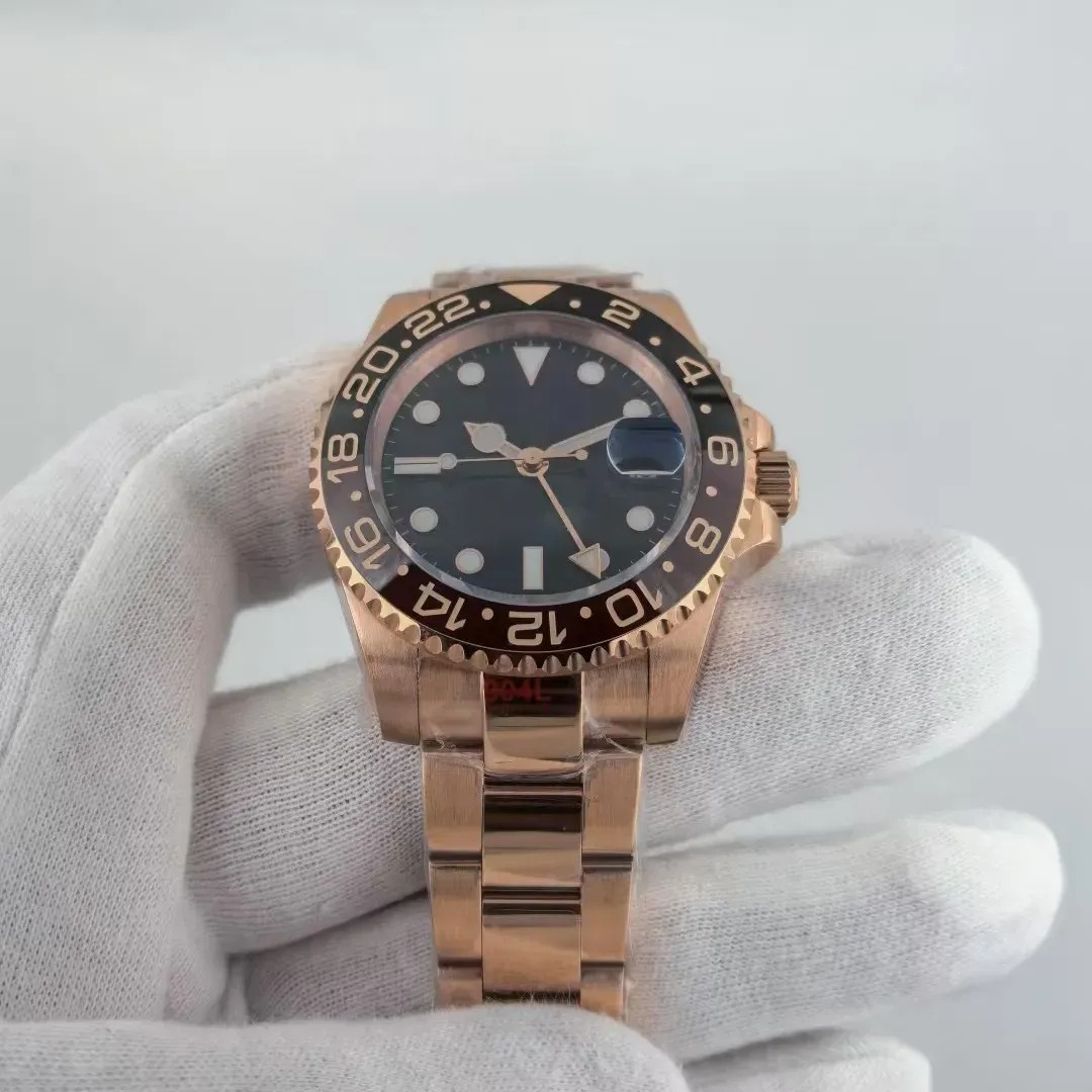 Super U1 ST9 Men's Watch Stainless Black and Gun Color Ceramic Bezel Luxury Mechanical Automatic Movement sapphire glass Men Watches Wristwatches