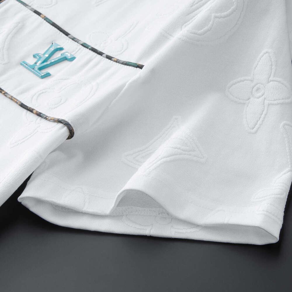 European high-end men's polo with jacquard embroidery, trendy top, 2026 summer new short-sleeve shirt