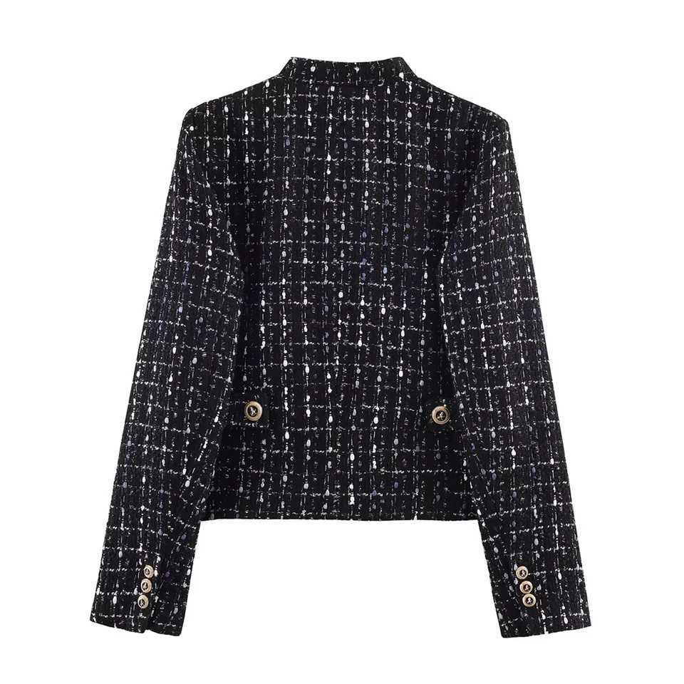 2026 New Womens Fashion Small Fragrant Style Coarse Hemp Metallic Thread Texture Suit Jacket CoatT260328