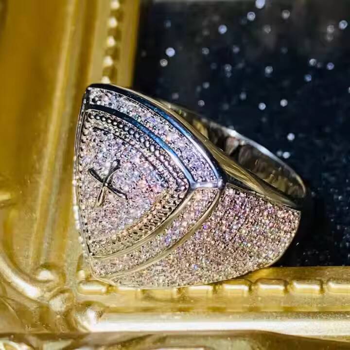 Moissanite Diamond Wedding Ring-Elegant Durable Stainless Steel with 925 Sterling Silver Plating in Multiple Metal Tones