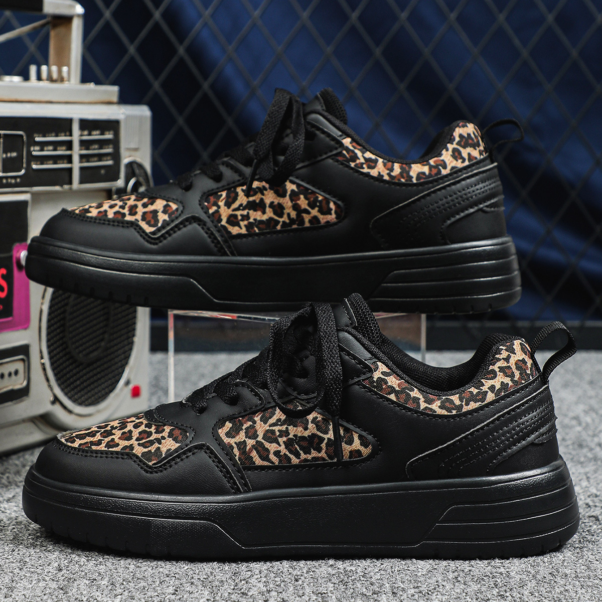 Fashion Kids Teen Girls Boy Women's Platform Sneakers Color Block Casual Walking Shoes Comfort Non-Slip PU Leather Ladies Shoes for Daily Wear Fr