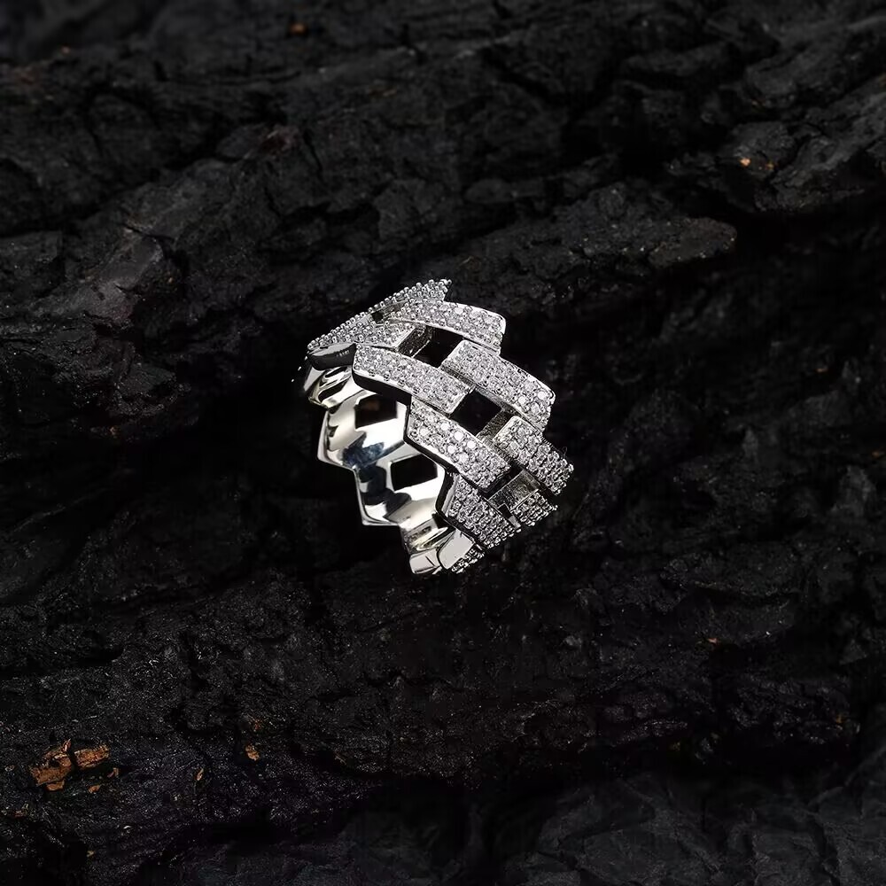 Hiphop Star Men Ring Fine Jewelry 10K Gold VVS D Color Moissanite Diamond Iced Stones 925 Sterling Silver GRA Certificate