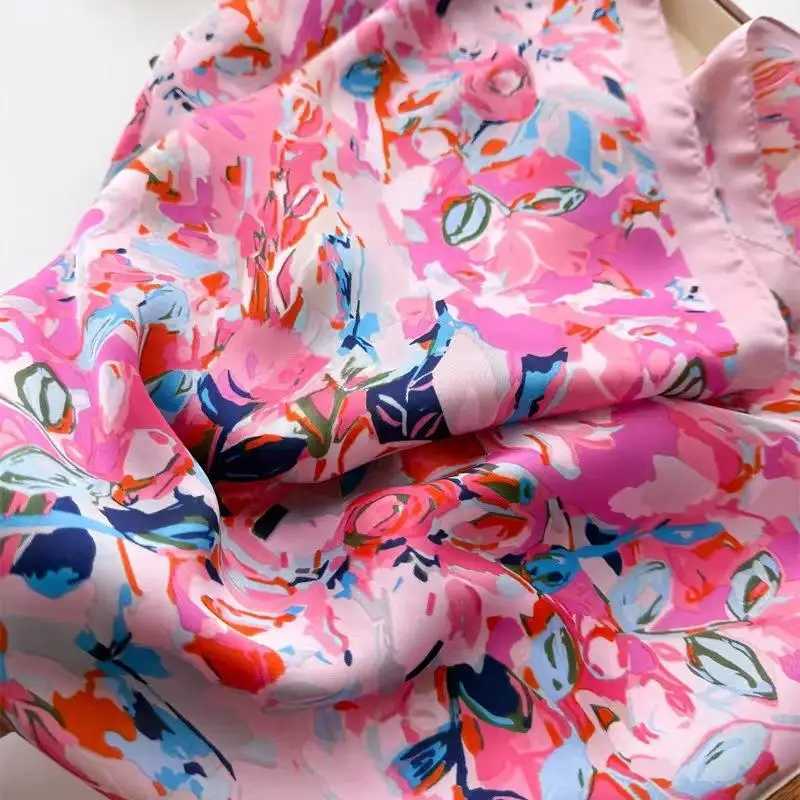 Fashion Wens Scarf Premium Imitation Silk Colorf Floral Print Lightweight Neck Scarf for Work Casual Outfits X260328