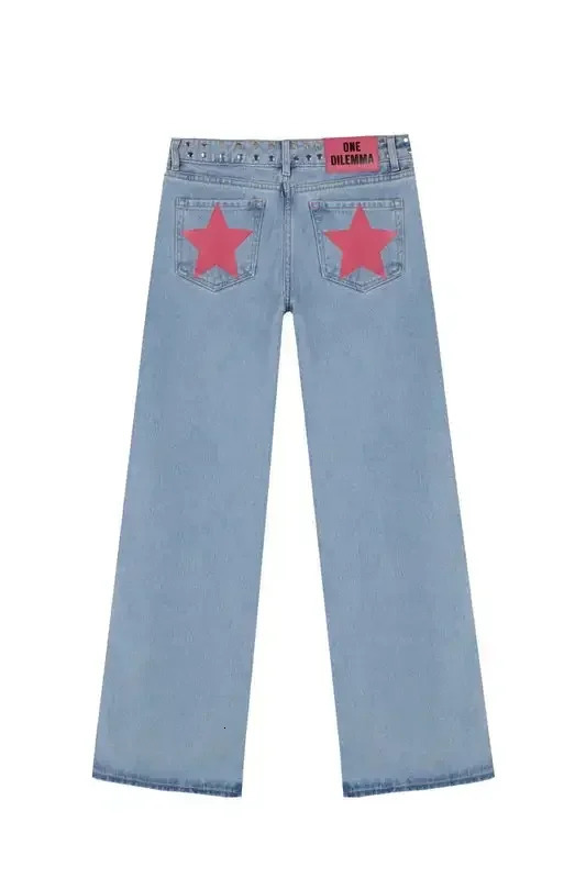 Y2k Stars Print Jeans Hip Hop Streetwear Baggy Denim Pants Low Waist Jeans Harajuku American Style Women Clothing 260325