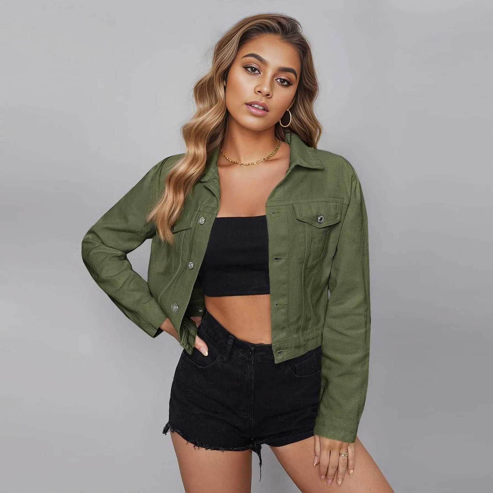 Denim Jacket Women Short Coat Spring Vintage Washed Distressed Overcoat Single Breasted Turn Down Collar Outerwear StreetwearT260328