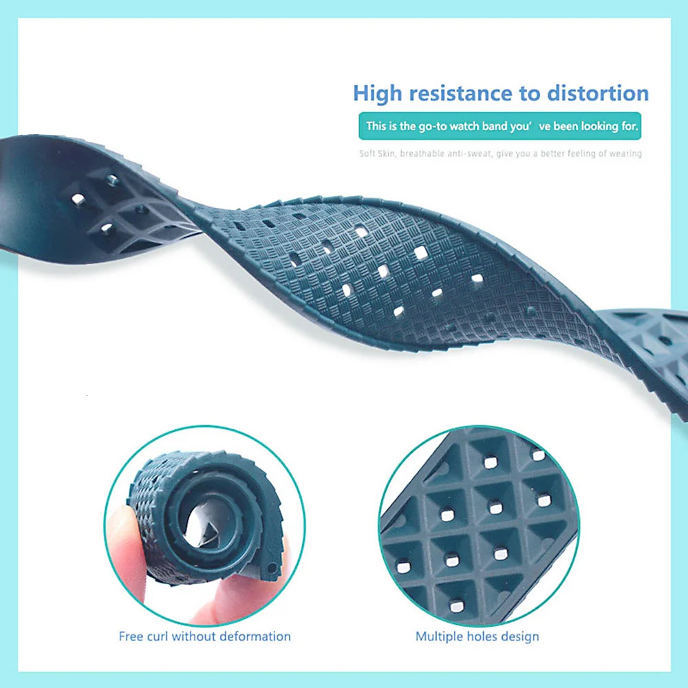 Tropical Silicone Watch Band Quick Release 18mm 20mm 22mm Rubber Tropic Smart Strap Waterpfroof MutiColor 260318