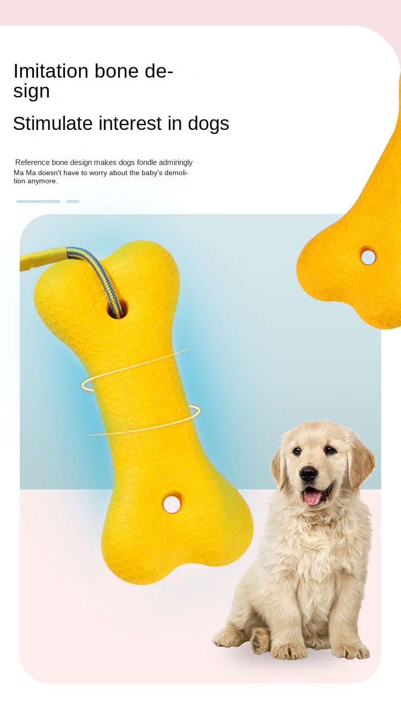 Extra Large Solid Color Dog Bone with Rope, Bite-Resistant Dental Care Toy for Large Breeds