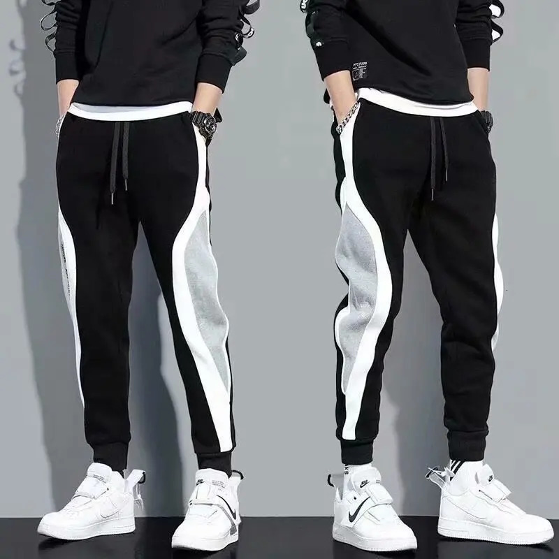 Mens Sports Pants Spring Autumn Male Loose Fitting Leggings Patchwork Running Training Casual Pants Fashion Outfit Trousers 260330