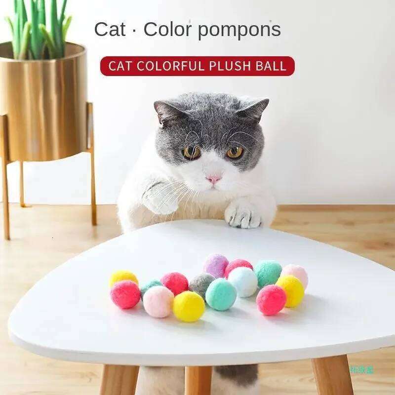 Interactive Cat Launch Training Toy For Kitten Creative Mini Shooting Gun Games Stretch Plush Ball Toys Pet Supplies