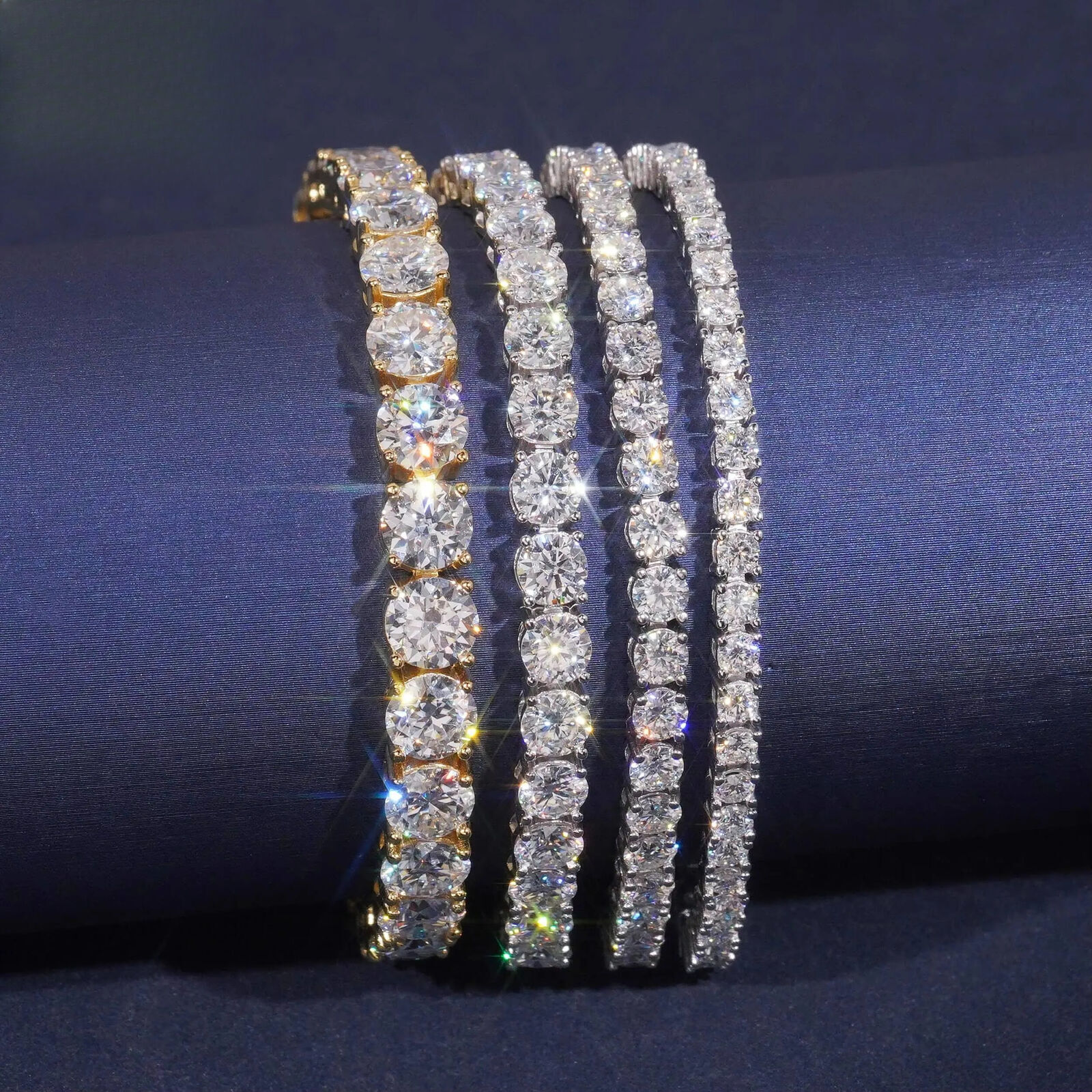 Shimmering and dazzling 6mm moissanite tennis necklace. Full diamond design. Fashionable and upscale. Suitable for both men and women. Ideal gift for 