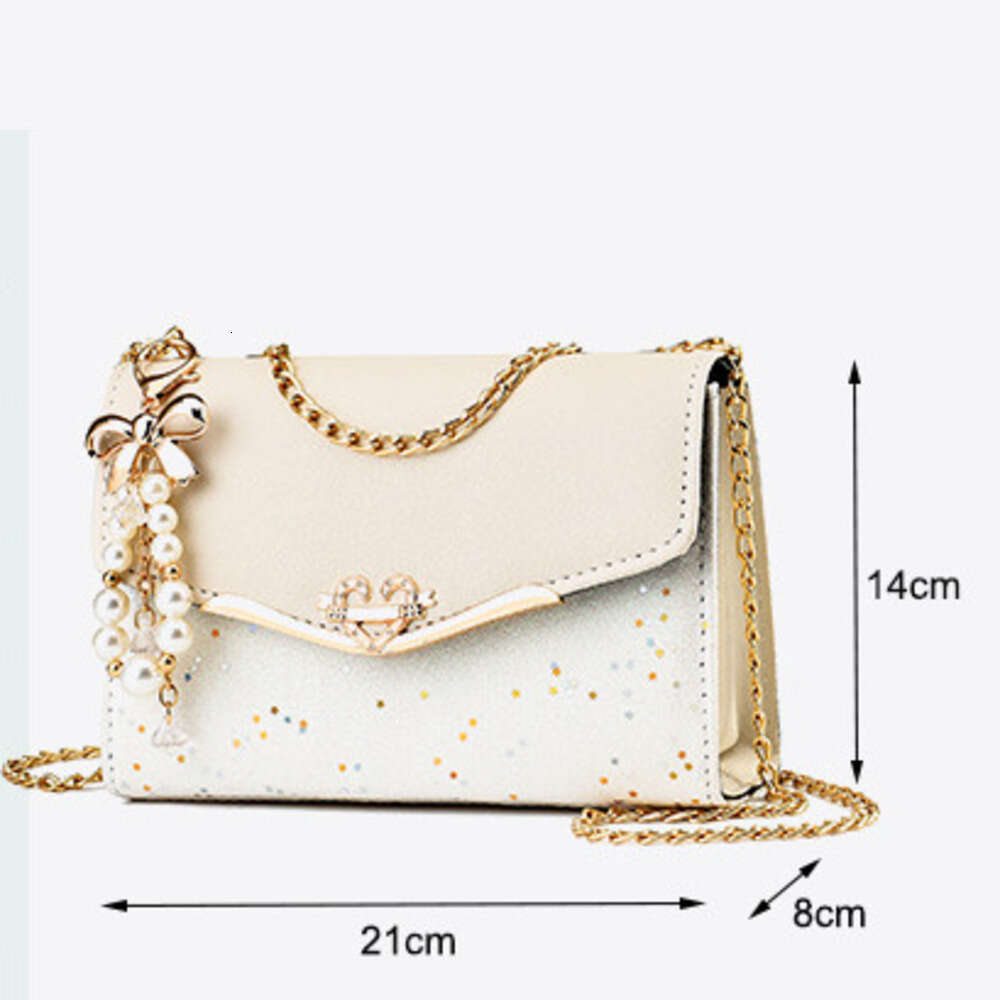 Shoulder Bag Sequined Chain Small Square Bag Designer Bag Trendy And Versatile Single Crossbody Bag Commute Leisure Underarm Bag Luxury Bag Evening Ba