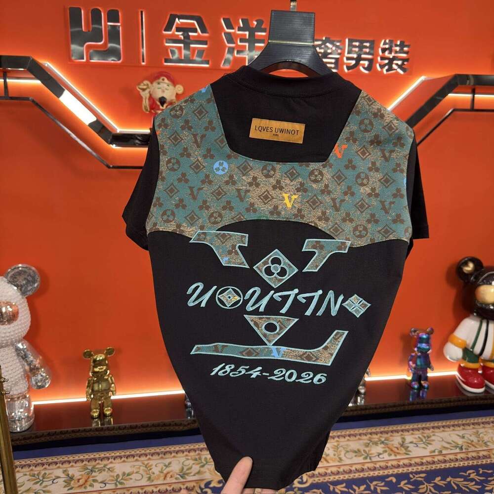 2026 New Luxury Short-Sleeve Men's Trendy Round-Neck Summer T-Shirt With Embroidery, Stylish Casual Top Asia Size