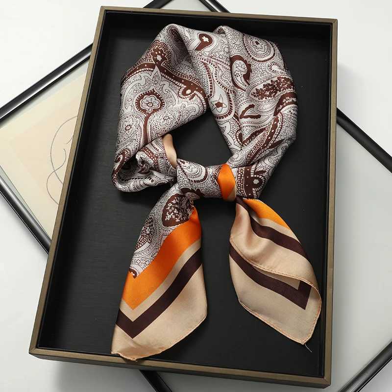70x70cm Women Scarf Silk Feeling Hair Neck Square Brand Office bandanna muffler Waiter Flight Attendants Handkerchief Rings wrap Z260330
