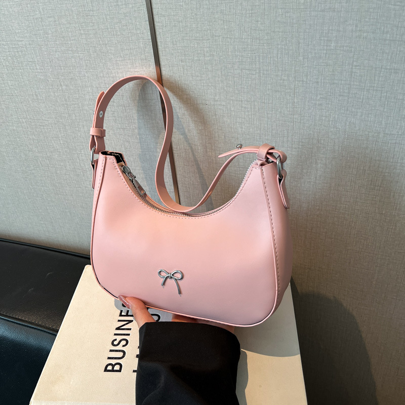 Free Shipping High Value Bow Decor Hobo Bag for Women Cute Mini Shoulder Bag Casual Crossbody Handbag with 4 Colors