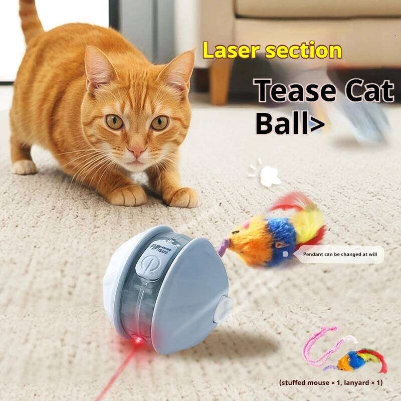 Upgraded Interactive Toys Infrared Automatic Rolling Ball Tail Rechargeable Smart Pet Toy Cat Training Imitate Mouse