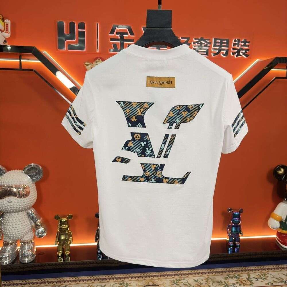 Spring Summer T-Shirt, Trendy Brand Men's Short-Sleeve Design, Light Luxury Casual Versatile Top, Hong Kong Style Round Neck, Stylish And Cool As