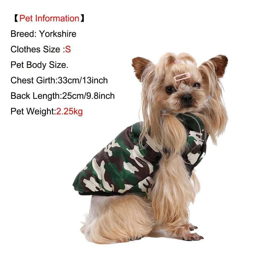 Dog Hiking Jackets Winter Pet Coat Clothes for Small Medium Dogs Cats Warm Reversible Puppy Costume with Leash Hole Chihuahua