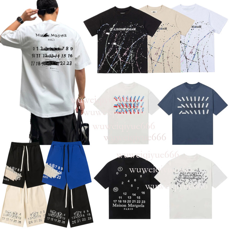 3A Maisonlys Margielalys tshirt MM6 Luxury Designer T Shirt Masons Margela Mens Tshirt Digital Pattern Round Neck Trendy Brand Short Sleeved Cotton Around 71