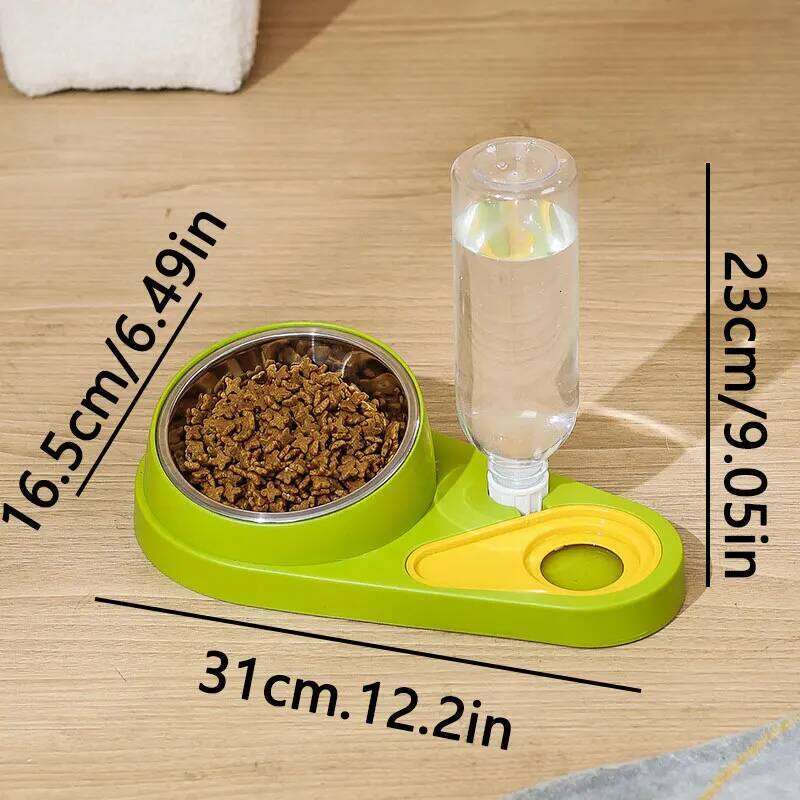 Elevated Pet Feeder Bowl with Weighted Base Anti-Overflow Edge Non-Slip Detachable Design for Joint Care of Cats And Dogs 26W0330