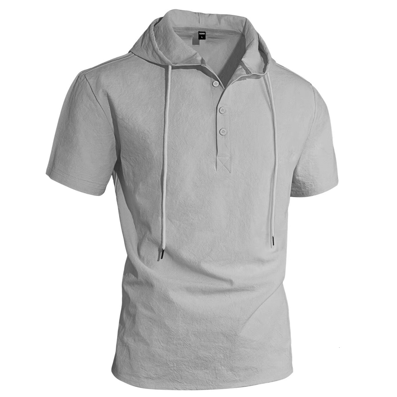 Designer t shirt mens tshirt High Quality MensT-Shirt Linen Henley Hooded T Shirt Short Sleeve Solid Color Casual Beach Wear Tee Men Clothing
