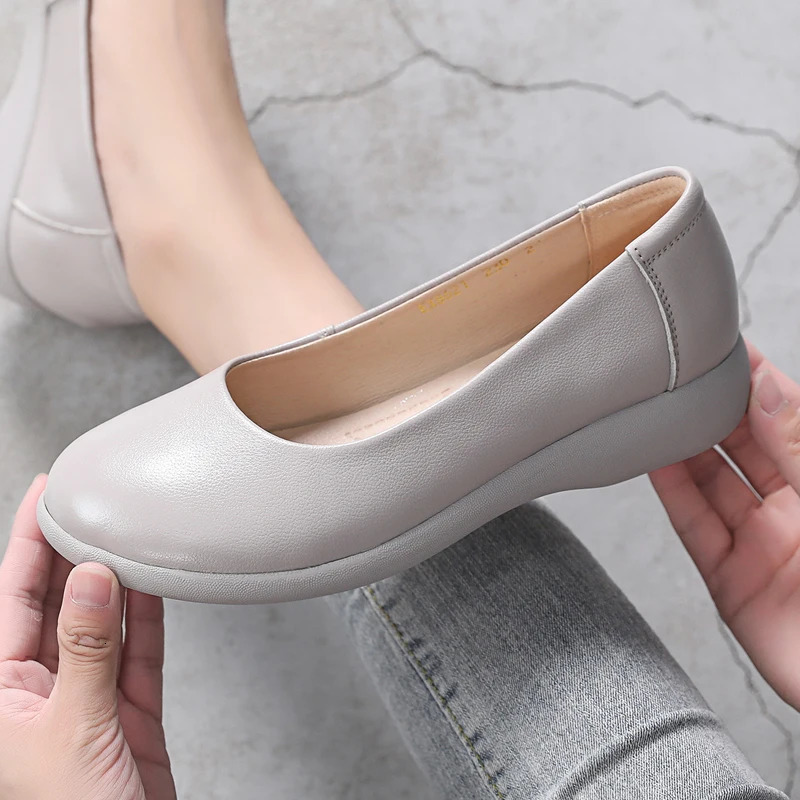GKTINOO White Genuine Leather Ladies Breathable Summer Shoes Women Flats Slip-On Loafers Round Toe Soft Flat Shoes Casual 260323