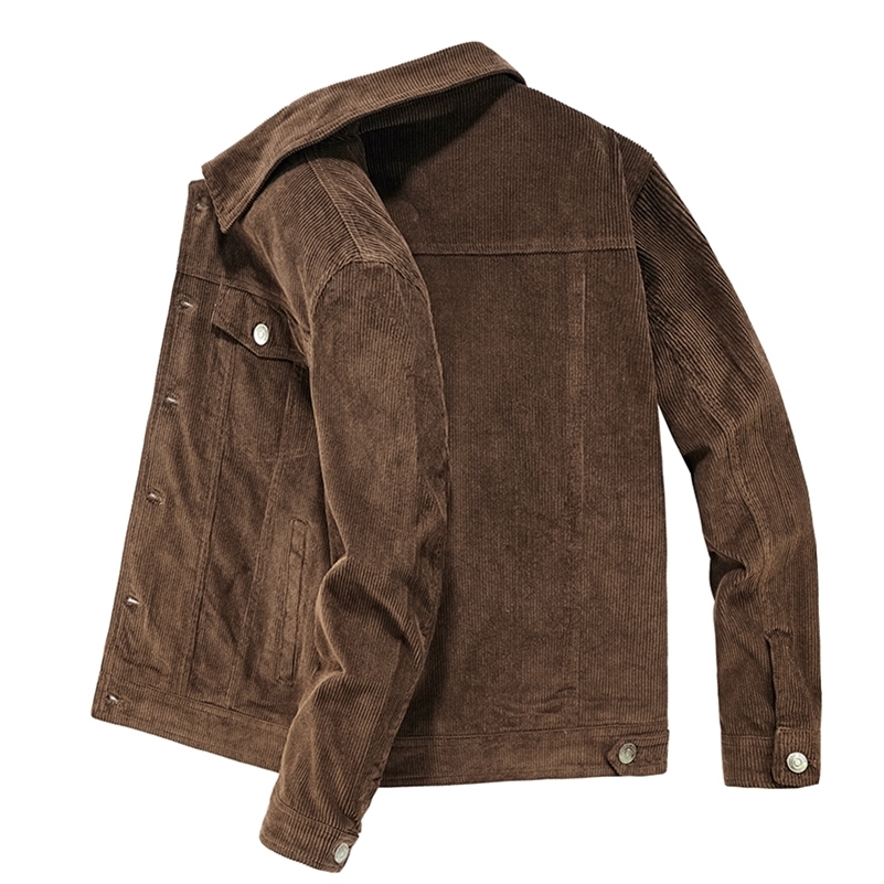 Male Fashion Coats Spring Autumn Men Corduroy Jacket Slim Fit Vintage Style Male Casual Zipper Coats Fashion Long Sleeve Outwear 260327