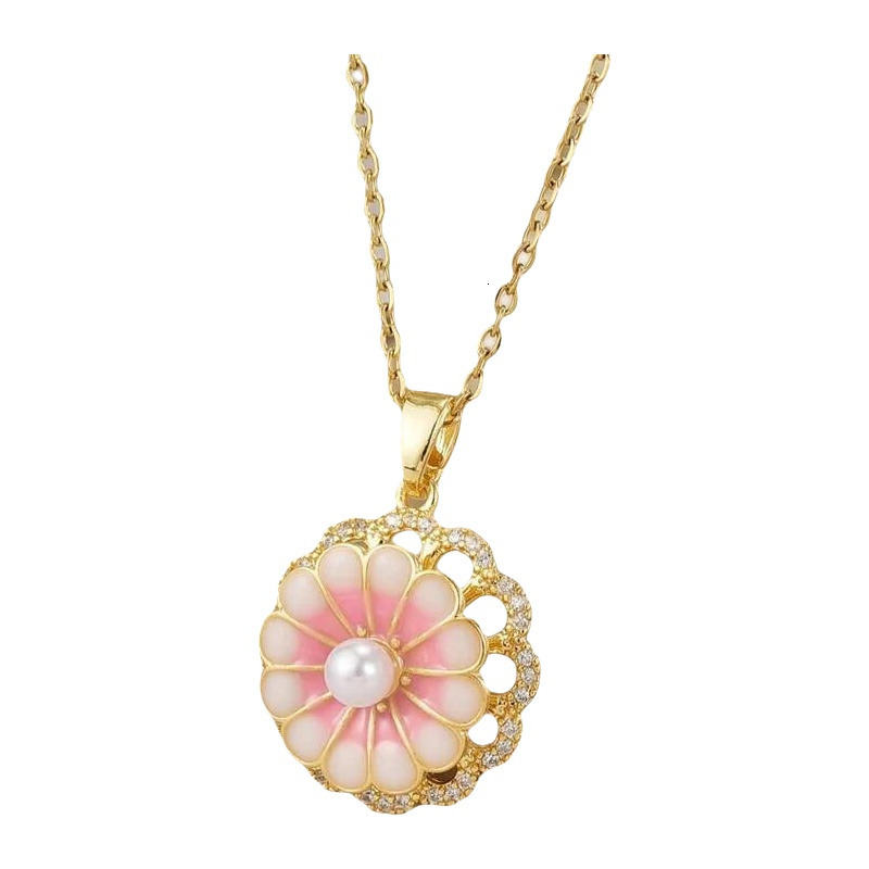 Exquisite Micro Inlaid Zircon Tassel Necklace Jewelry For Women Stainless Steel Moon Butterfly Flower Clavicle Choker